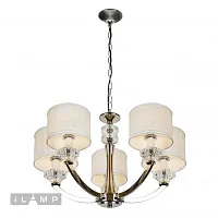 Люстра подвесная Oxford 85175/5 CR iLamp белая на 5 ламп, основание хром в стиле американский современный 