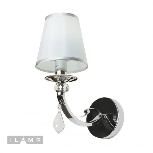 Бра Amadea RM5220/1W CR iLamp белый на 1 лампа, основание хром в стиле современный американский  фото 3