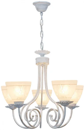 Люстра подвесная Barbara TL1134-5H Toplight белая на 5 ламп, основание белое в стиле современный 
