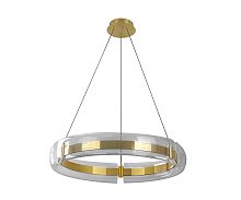 Светильник подвесной ЛЕД с пультом Риколь 08001-70,20 Kink Light прозрачный на 1 лампу, основание бронзовое в стиле современный кольца с пультом