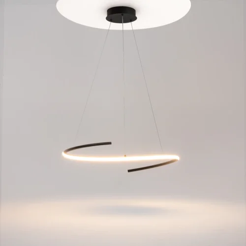 Светильник подвесной LED Curve MOD242PL-L33BK Maytoni чёрный на 1 лампу, основание чёрное в стиле хай-тек минимализм современный фото 4