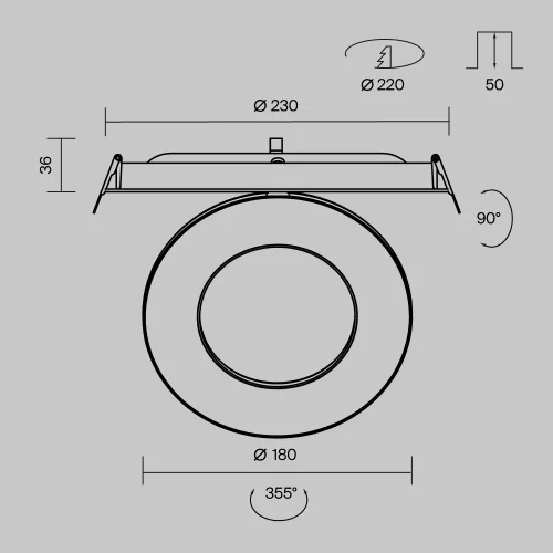 Светильник точечный LED Vector 4000K 12Вт 100° DL102-12W4K-B Maytoni чёрный на 1 лампу, основание чёрное в стиле современный хай-тек круглый фото 7