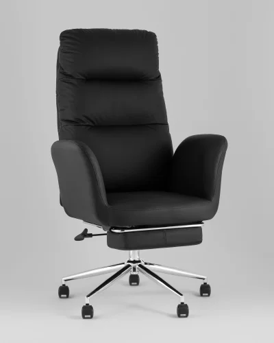 Кресло руководителя TopChairs Solid NC с оттоманкой, черный УТ000041759 Stool Group, /, ножки//, размеры - *****