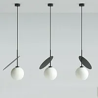Светильник подвесной CHERRY D25 Black/White 208614-22 ImperiumLoft белый 1 лампа, основание чёрное в стиле современный 