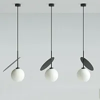 Светильник подвесной CHERRY D25 Black/White 208614-22 ImperiumLoft белый на 1 лампу, основание чёрное в стиле современный 