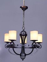 Люстра подвесная  FORT L50305.46 L'ARTE LUCE бежевая на 5 ламп, основание чёрное в стиле классический 