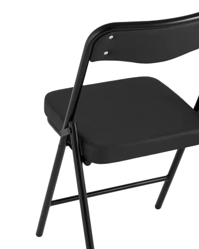 Складной стул Джонни экокожа черный каркас черный матовый УТ000035365 Stool Group, чёрный/экокожа, ножки/металл/чёрный, размеры - ****450*495 фото 7