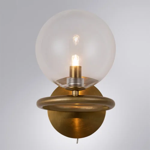 Бра с выключателем Albus A7780AP-1AB Arte Lamp прозрачный на 1 лампа, основание античное бронза в стиле современный молекула фото 3