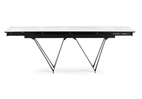 Керамический стол Марвин 160(220)х90х76 белый мрамор / черный 572423 Woodville столешница белая из керамика фото 2