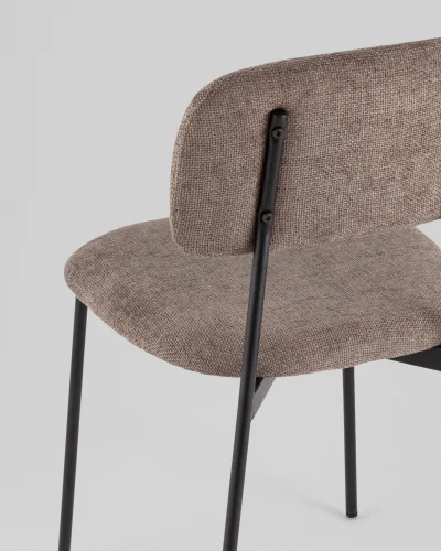 Стул Chao, коричневый, черные ножки, 2шт./уп. УТ000039970 Stool Group, коричневый/рогожка, ножки/металл/чёрный, размеры - *780**** фото 3