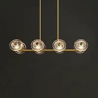 Светильник потолочный JANICA LONG L8 Brass 205365-23 ImperiumLoft прозрачный на 8 ламп, основание латунь в стиле современный 