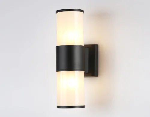 Настенный светильник ST2455 Ambrella light уличный IP54 чёрный 1 лампа, плафон белый в стиле хай-тек современный E27 фото 2