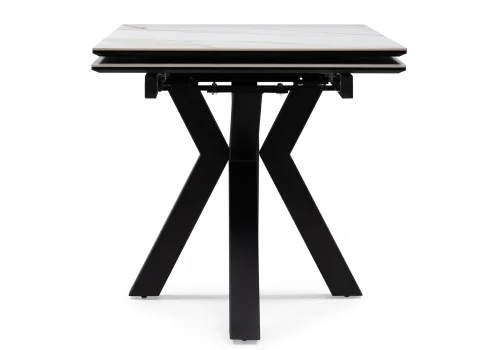 Керамический стол Бронхольм 140(200)х80х77 белый мрамор / черный 532396 Woodville столешница белая мрамор из керамика фото 6