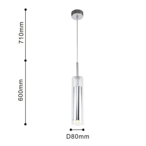 Светильник подвесной LED Aenigma 2555-1P Favourite прозрачный 1 лампа, основание хром в стиле современный трубочки фото 2