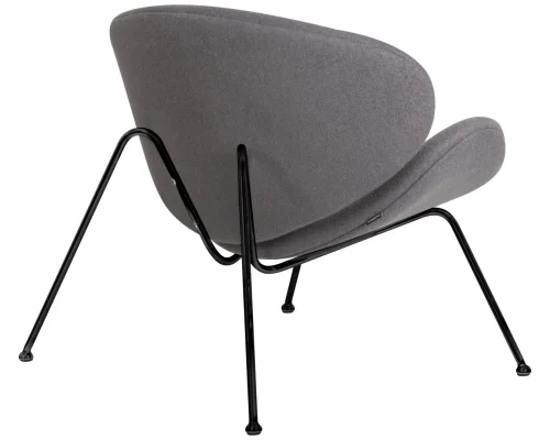 Кресло дизайнерское  72-LMO EMILY, цвет сиденья серый (AF7), цвет основания черный Dobrin, серый/ткань, ножки/металл/чёрный, размеры - ****810*780 фото 4