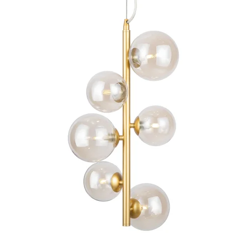 Светильник подвесной Dallas MOD545PL-06G Maytoni белый 6 ламп, основание золотое в стиле современный шар фото 4