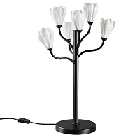 Настольная лампа Gardi 5090/6T Odeon Light белая на 6 ламп, основание чёрное металл в стиле классический флористика 