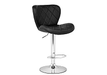 Барный стул Porch black / chrome 15507 Woodville, чёрный/искусственная кожа, ножки/металл/хром, размеры - *1100***470*530