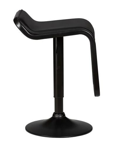 Стул барный 3021-BlackBase-LM CRACK BLACK, цвет сиденья черный Dobrin, чёрный/экокожа, ножки/металл/чёрный, размеры - 660*870***345*520 фото 3