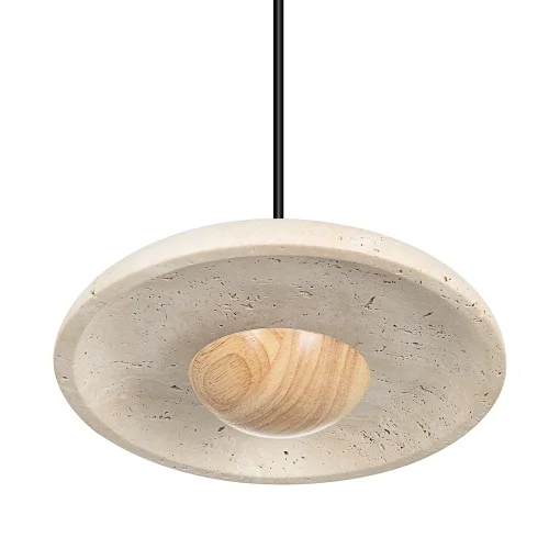 Светильник подвесной LED Mares CL246019 Citilux бежевый на 1 лампу, основание чёрное в стиле кантри лофт отражённый свет фото 5