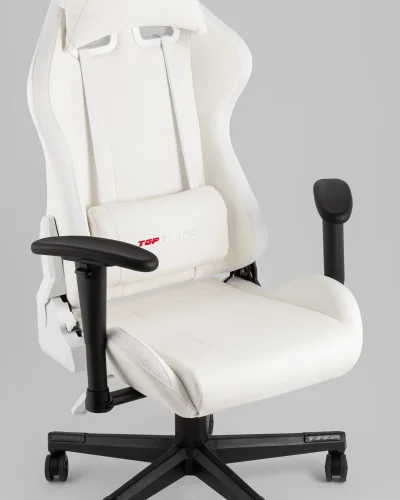 Кресло спортивное TopChairs GMM-080, белый, на черной базе УТ000039639 Stool Group, белый/экокожа, ножки/полимер/чёрный, размеры - *1330***740*680 фото 11