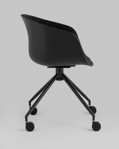 Кресло офисное LIBRA, пластик черный, рогожка черный УТ000038152 Stool Group, чёрный/рогожка, ножки/металл/чёрный, размеры - ***** фото 4