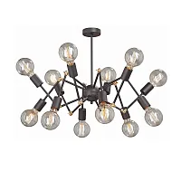 Люстра потолочная V4897-1/12PL Vitaluce без плафона на 12 ламп, основание чёрное в стиле лофт 