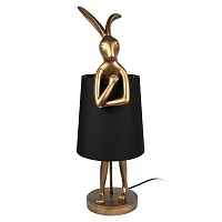 Настольная лампа Lapine 10315/B Black LOFT IT чёрная 1 лампа, основание золотое смола в стиле современный животные