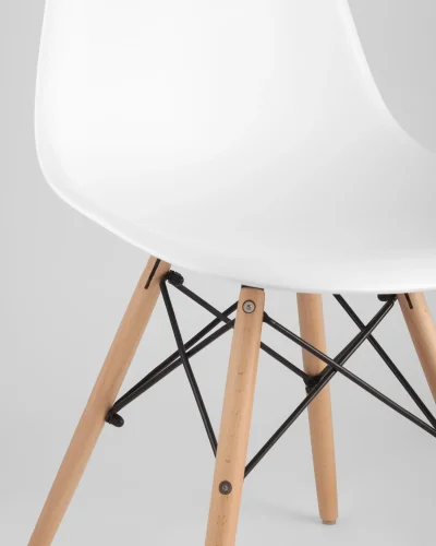 Стул EAMES, белый 4шт. (набор) УТ000036422 Stool Group, /, ножки/массив бука/бежевый, размеры - *815***460*530 фото 11