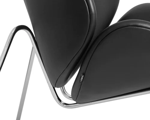 Кресло дизайнерское 72-LMO EMILY, цвет сиденья черный (YP16), цвет основания хромированная сталь Dobrin, чёрный/винил, ножки/металл/хром, размеры - ****810*780 фото 8