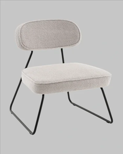 Кресло Kate new ткань букле светло-серый УТ000041263 Stool Group, серый/букле, ножки/металл/чёрный, размеры - *740****мм