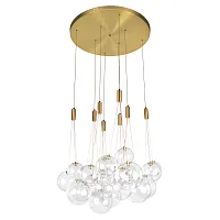 Светильник подвесной LED Pop it 10270/D24 LOFT IT прозрачный на 24 лампы, основание золотое в стиле современный каскад