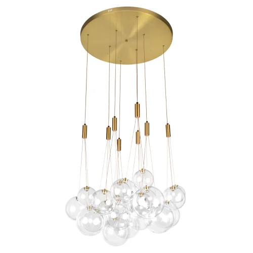 Светильник подвесной LED Pop it 10270/D24 LOFT IT прозрачный на 24 лампы, основание золотое в стиле современный каскад