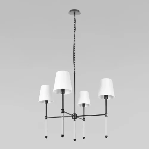 Люстра подвесная Cosy 10308 Black LOFT IT белая на 4 лампы, основание чёрное в стиле современный 