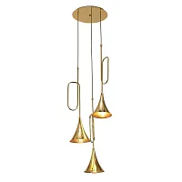 Люстра подвесная JAZZ 5896 Mantra золотая на 3 лампы, основание золотое в стиле современный 