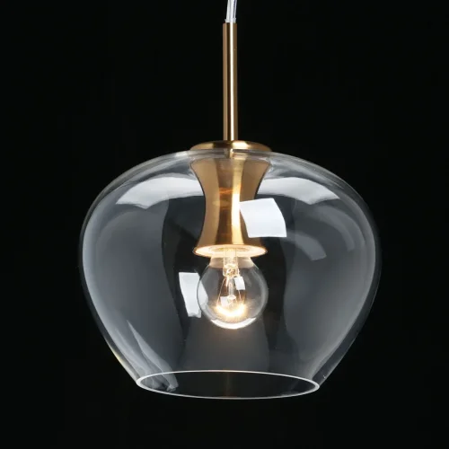 Светильник подвесной Крайс 657011906 DeMarkt прозрачный 6 ламп, основание медь в стиле современный каскад шар фото 5