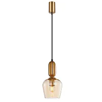 Светильник подвесной Dubbel 4352-1P F-promo янтарный 1 лампа, основание латунь в стиле современный 