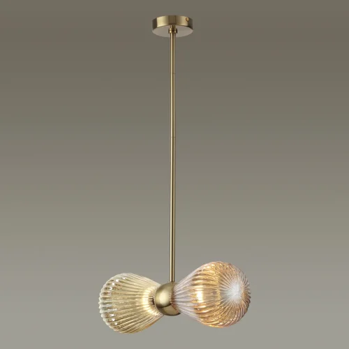 Светильник подвесной Elica 5402/2 Odeon Light янтарный 2 лампы, основание золотое в стиле современный выдувное фото 4
