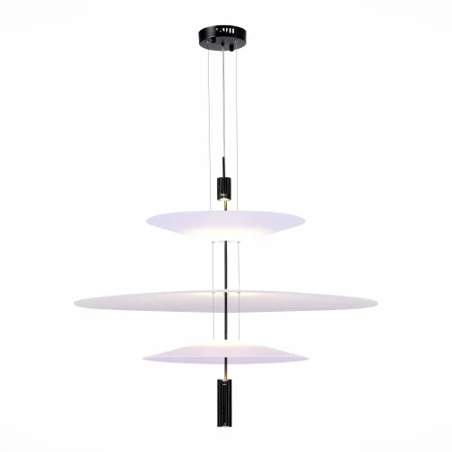 Светильник подвесной LED Isola SL6101.423.01 ST-Luce белый на 1 лампу, основание чёрное в стиле современный минимализм арт-деко 