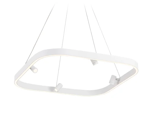 Светильник подвесной LED FL5802 Ambrella light белый 1 лампа, основание белое в стиле современный хай-тек квадраты фото 2