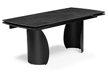 Керамический стол Готланд 160(220)х90х79 черный мрамор / черный 553536 Woodville столешница чёрная из керамика