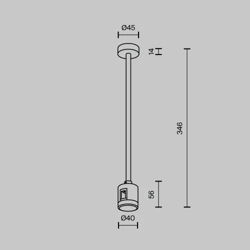 Крепление потолочное Medium 300мм с прямым коннектором питания Magnetic trаck system Flarity TRA158С-IPC1-B Maytoni чёрный в стиле  для светильников серии Magnetic trаck system Flarity flarity магнитная фото 3