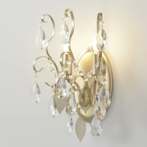 Бра ESMIRALDA AP2 GOLD Crystal Lux прозрачный на 2 лампы, основание золотое в стиле арт-деко фото 8