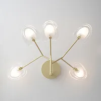 Бра SOLE AP5 GOLD Crystal Lux прозрачный белый на 5 ламп, основание золотое в стиле современный 