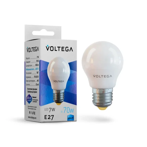 Лампа LED Simple 7053 Voltega VG2-G45E27cold7W  E27 7вт
