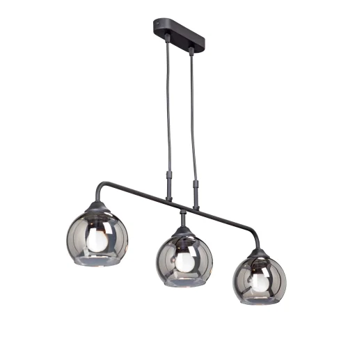 Светильник подвесной V4813-1/3S Vitaluce чёрный серый 3 лампы, основание чёрное в стиле лофт шар