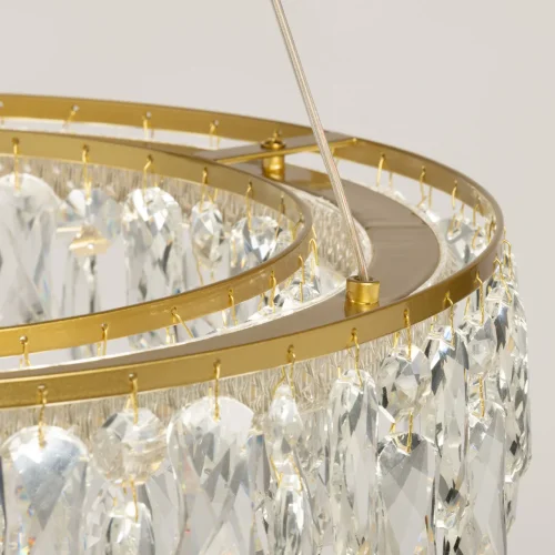 Люстра подвесная LED Орион 546011701 DeMarkt прозрачная на 1 лампу, основание золотое в стиле фото 8