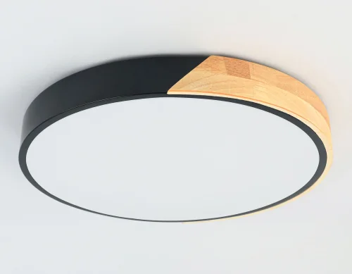 Светильник потолочный LED FZ1306 Ambrella light белый 1 лампа, основание чёрное коричневое в стиле хай-тек современный  фото 3
