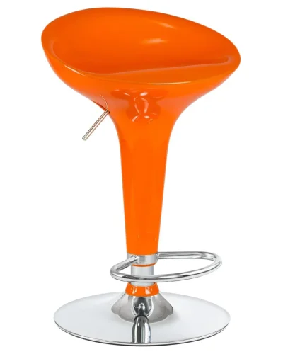 Стул барный 1004-LM BOMBA,  цвет сиденья оранжевый, цвет основания хром Dobrin, оранжевый/, ножки/металл/хром, размеры - 660*880***430*360