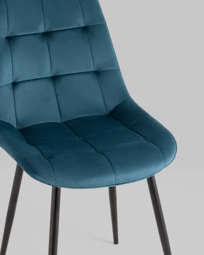 Стул Флекс New, велюр сине-зеленый УТ000039291 Stool Group, зелёный/велюр, ножки/металл/чёрный, размеры - *830**** фото 9